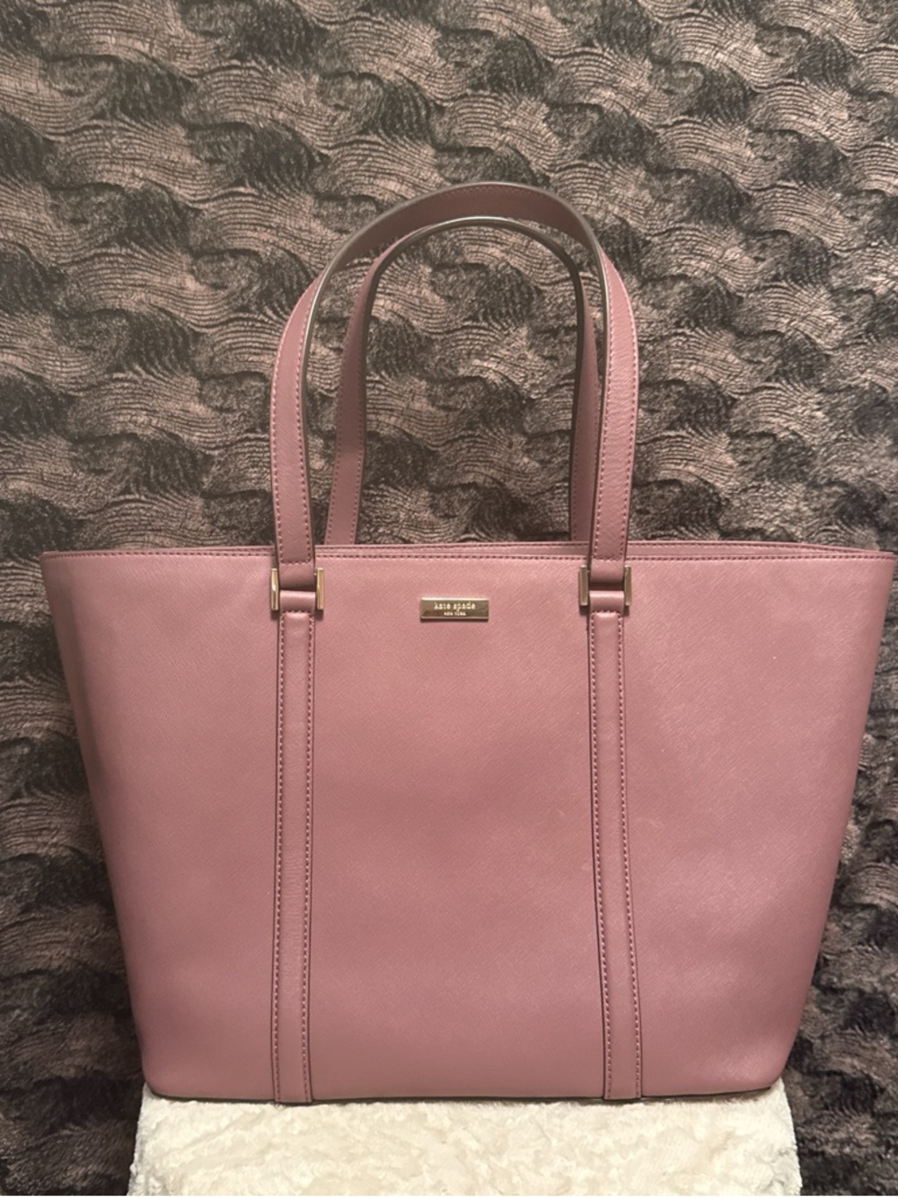 kate spade Mauve Pink Tote with Gold Logo